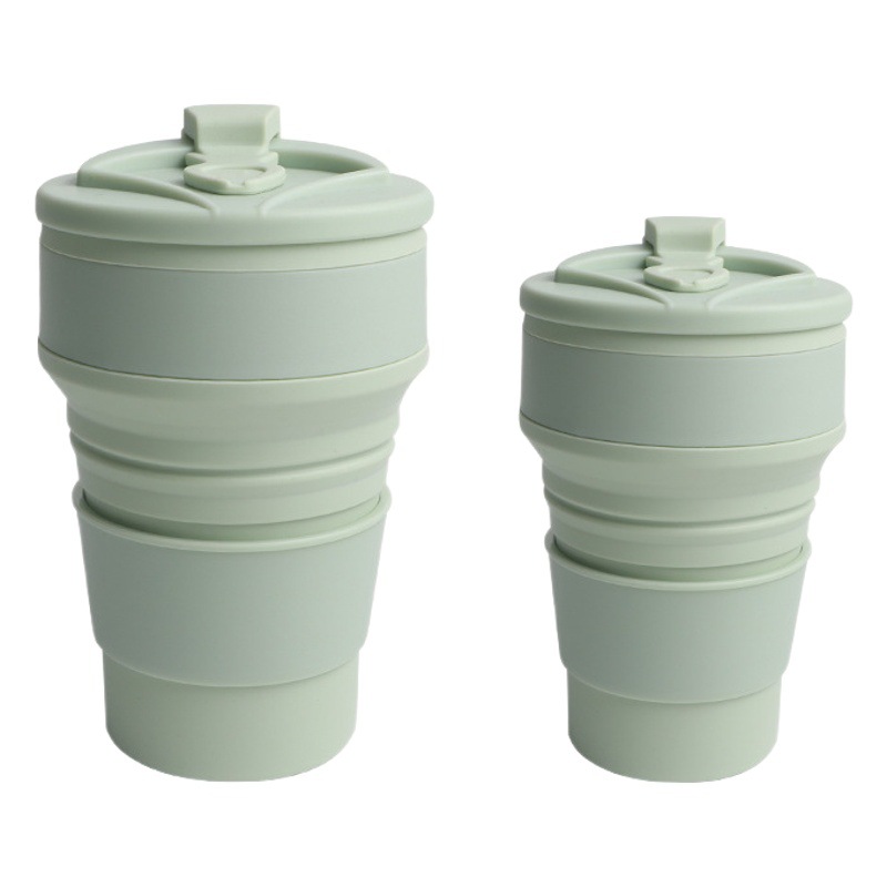 Outdoor Foldable Water Cup Portable Silicone Folding Coffee Cup Travel Accompanying Cup Telescopic Mouthwash Cup 500ml