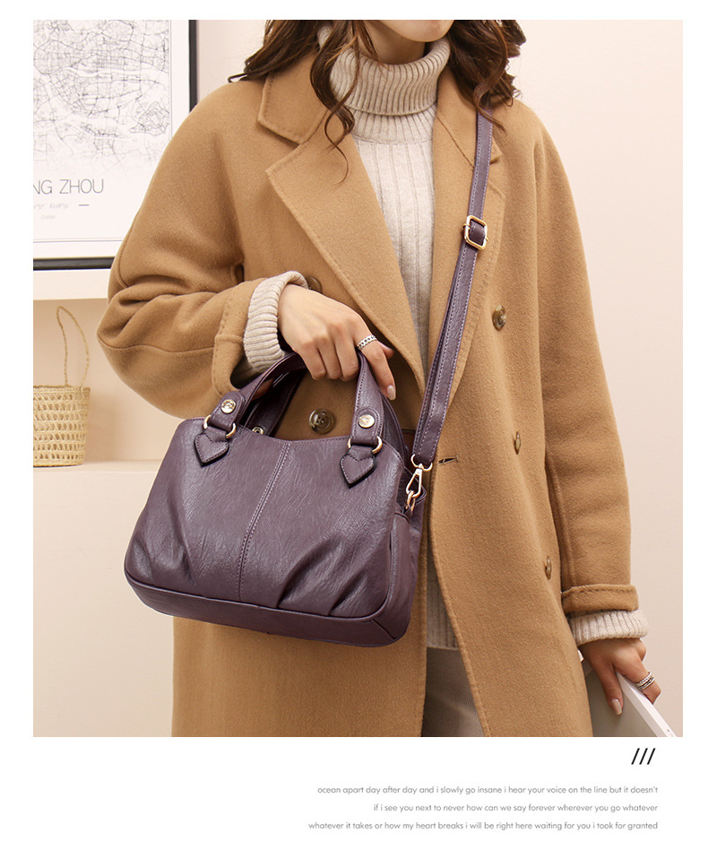 Retro Soft Leather Large Capacity Shoulder Crossbody Women's Handbag Small Bag_voghion.com