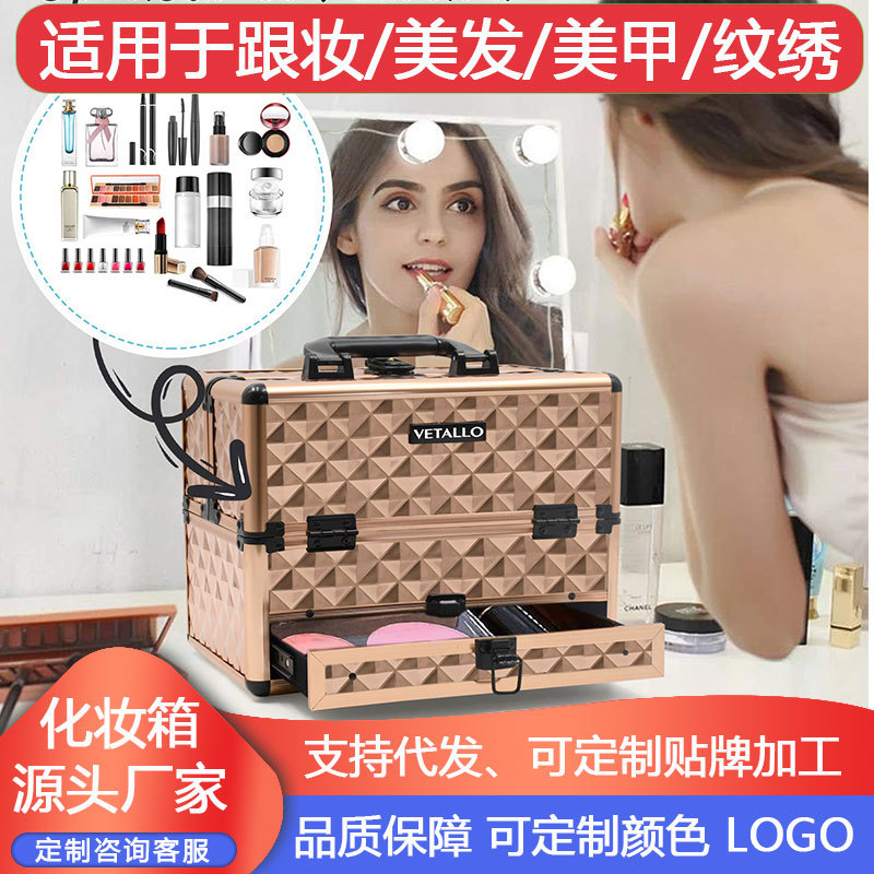圆角大小号双层沐足店技师工具箱养生按摩休闲会所化妆箱足疗工箱