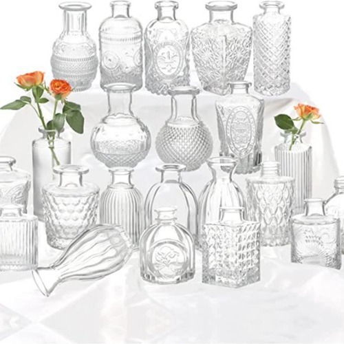 Glass vase high-end set, Instagram-style high-end home decoration small vase