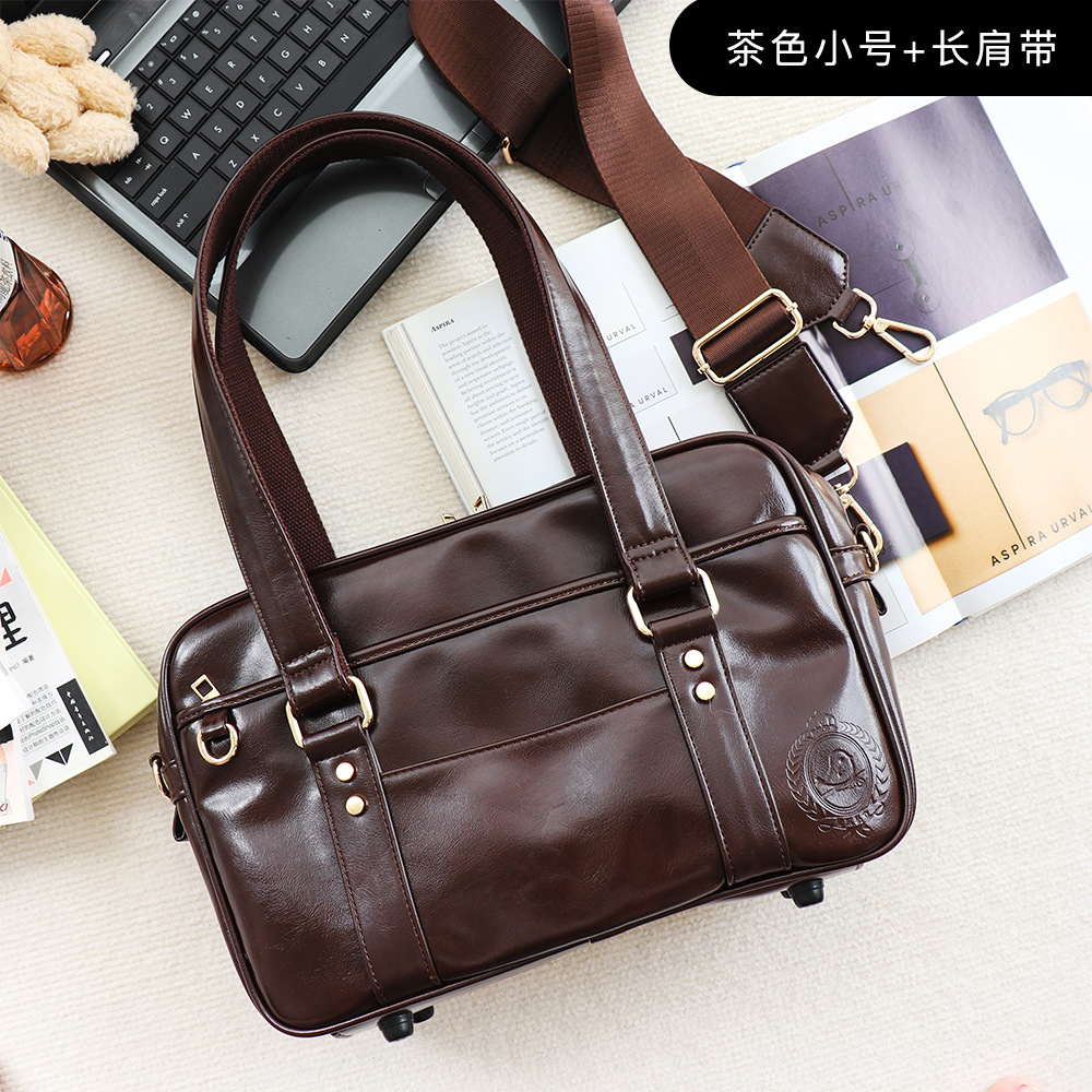 PU Leather Women's Bag Japanese School Style JK Uniform Handbag Student Schoolbag Shoulder Bag Laptop Travel Bag - Thumbnail 7