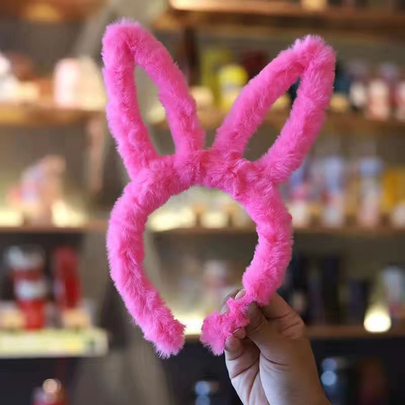 10cm 봉제 토끼 귀 랙 로즈 레드