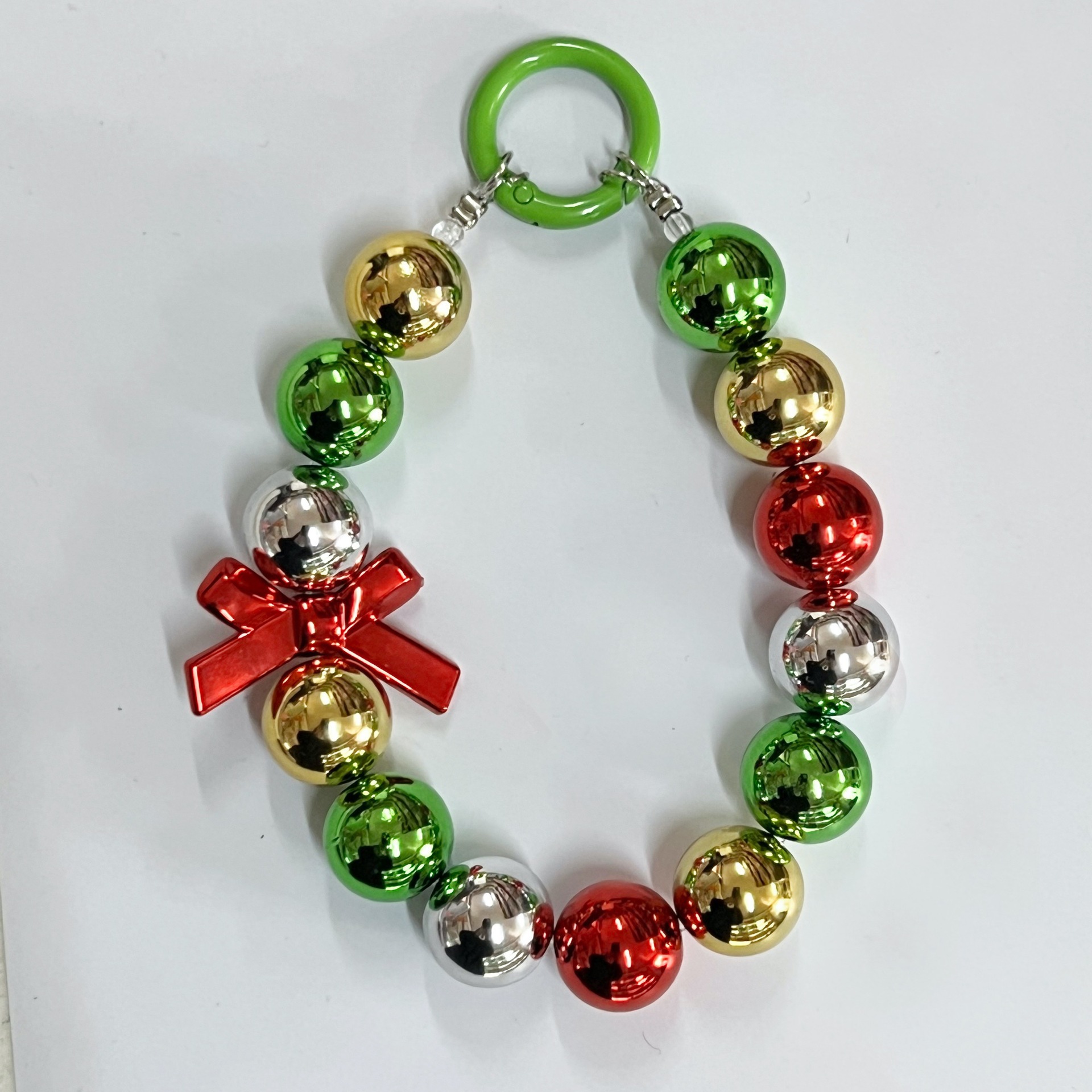 14-16mm productos de alta UV chapado de metal cuentas redondas agujero recto perlas sueltas DIY teléfono móvil cadena llavero con cuentas accesorios de material