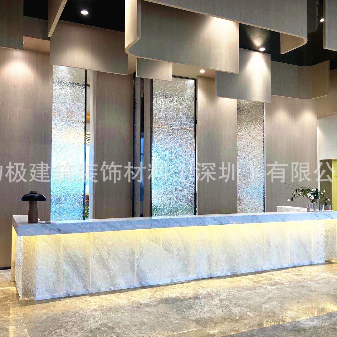 生态树脂玻璃透光杜邦和纸冰裂纹板彩色水晶金属饰面板厂家直销