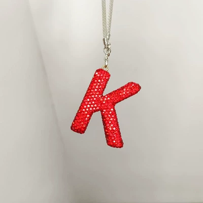 Car hanging: pendant ladies rhinestone car - k-big-red-letter-car-pendant