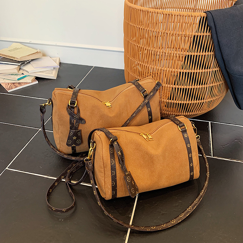 Bolsa de almohada de alta capacidad de gamuz bolso de mujer 2025 nuevo bolso de hombro de Boston bolso de brazo de viaje