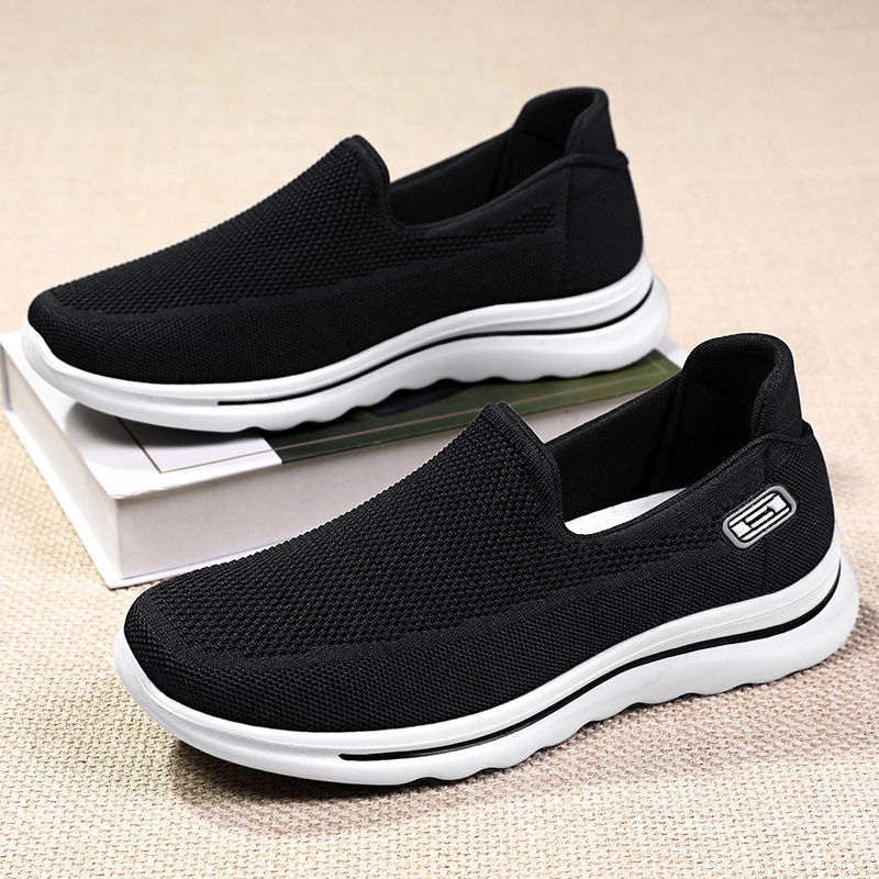 Zapatos para hombres, nuevos zapatos casuales para caminar, envío directo de una sola pieza, cómodos zapatos de suela blanda para papás de mediana edad y mayores, zapatos de una sola pierna para personas mayores