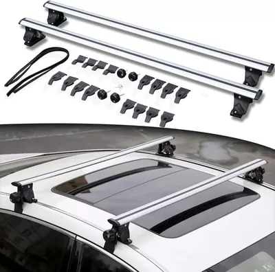 Roof Crossbar Non-destructive Installation Load – Roof rack - two-silver-tiger-claw-crossbars-10-nut-type-120cm