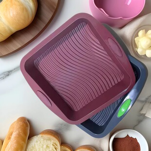 Square silicone mold baking tools food grade high temperature wave shading silicone baking tray cake mold wholesale