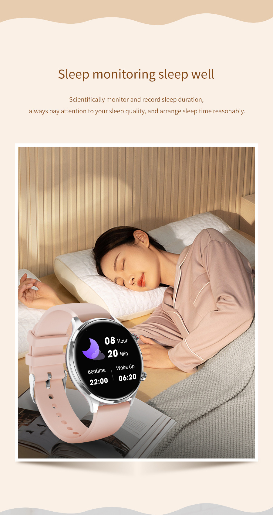 Orologio intelligente alla moda per donna Effettua chiamata AK50 Heart_voghion.com