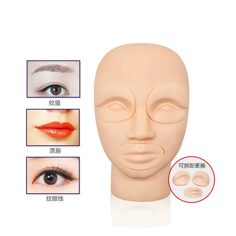 Removable silicone realistic mannequin head, set, practice for beginners, 3 piece set