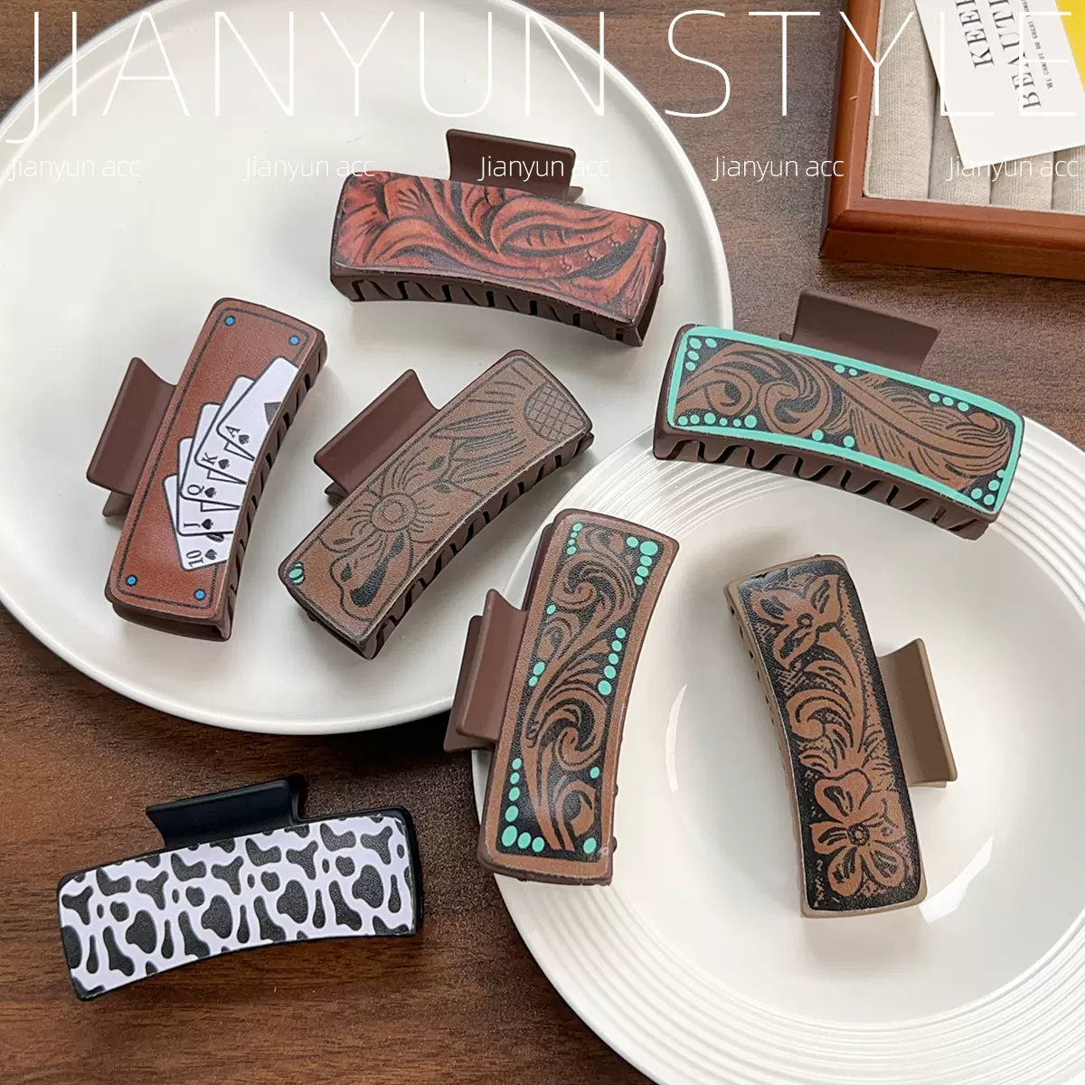 时尚韩国塑料抓夹复古十字架发饰大号百搭发夹后脑勺鲨鱼夹头饰女