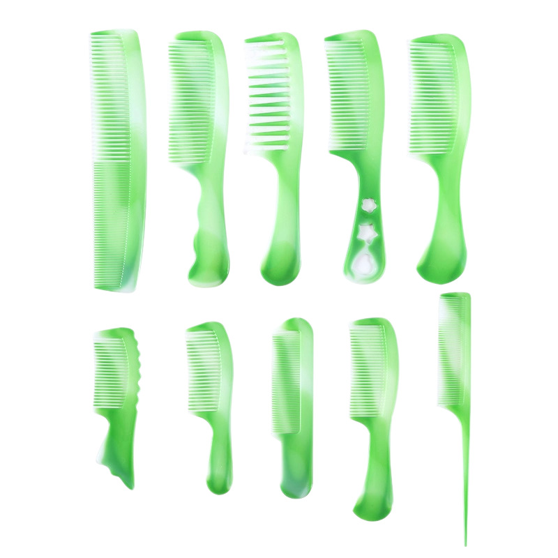 10 conjuntos de peines de tendones de toro caseros de maquillaje portátiles dientes grandes peines de cabello rizado de cabello largo portátil en cualquier momento