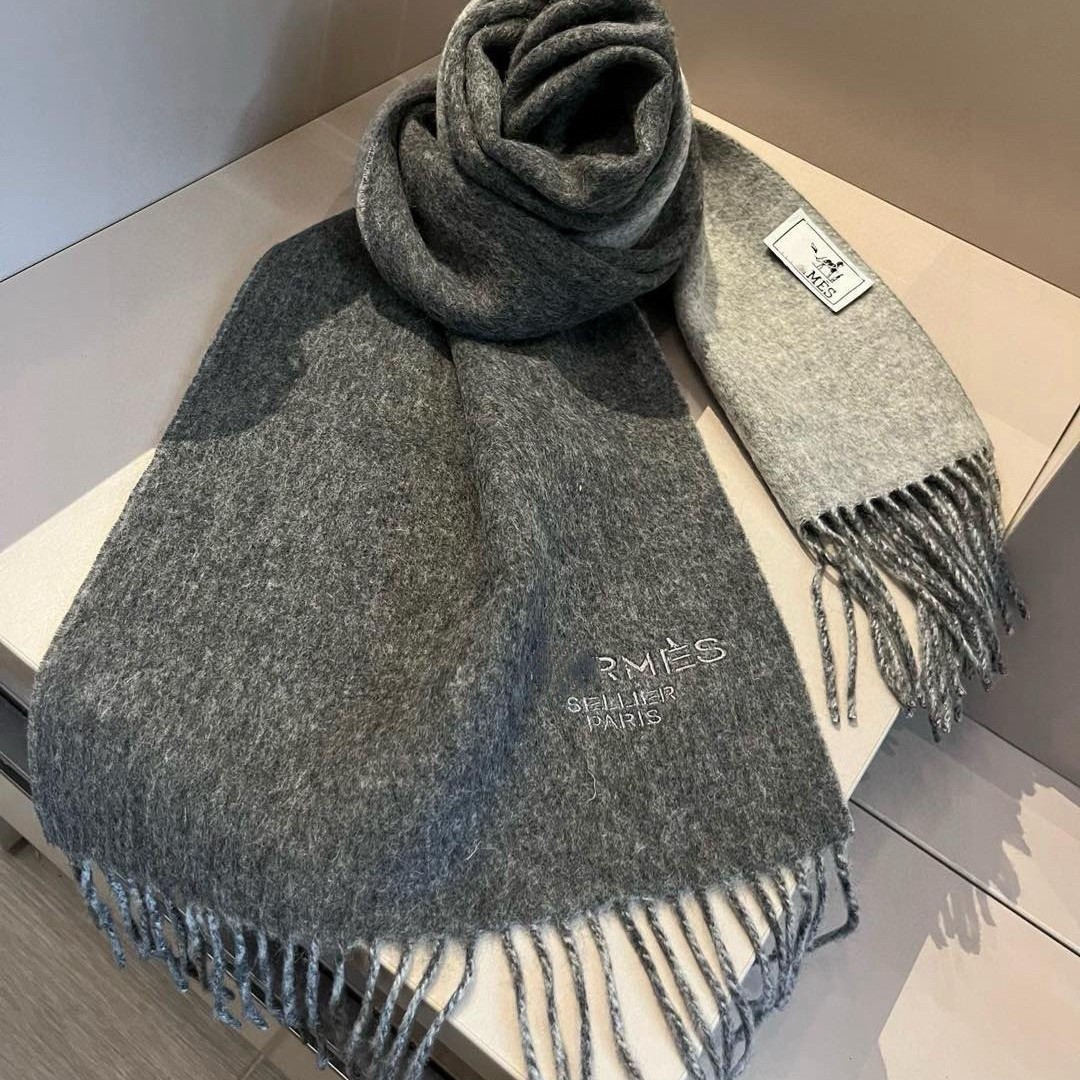 Majia 24 Autumn and Winter New Korean Style Basic Wool Scarf Pure Color Embroidered Tassel Men and Women 30*180cm