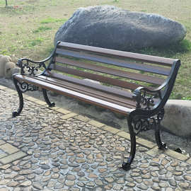 公园长椅户外休闲椅子塑木小区公共座椅园林庭院凳铁艺铸铝长条椅