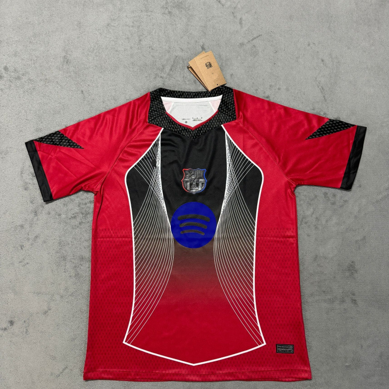 2526 바르셀로나 경기 전 훈련 유니폼 빨간색과 검정색