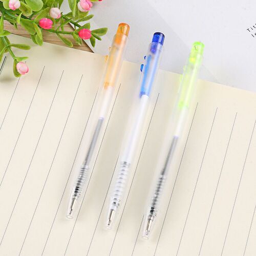Mini Ballpoint Pen Soybean Sprout Sticky Note Pad Accessory Pen Hotel Student Simple Push Button Ballpoint Pen 10.5cm