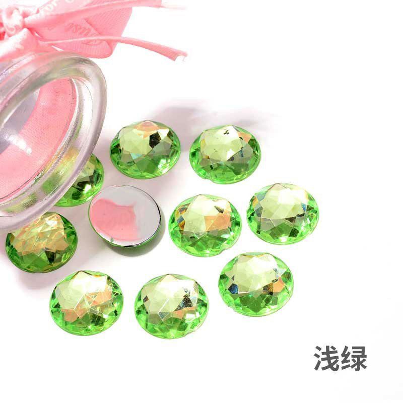 亚克力平底钻圆形倒角水钻塑料首饰贴片彩色烫钻散珠diy饰品配件|undefined
