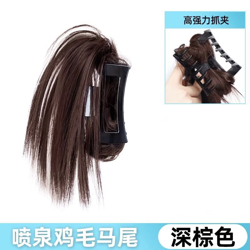 Medio atado de plumas de pollo shuttlecock cabeza esponjosa chica caliente nueva fuente Cola de Caballo agarre pollo nido cabeza bola cabeza pelo rizador de pelo