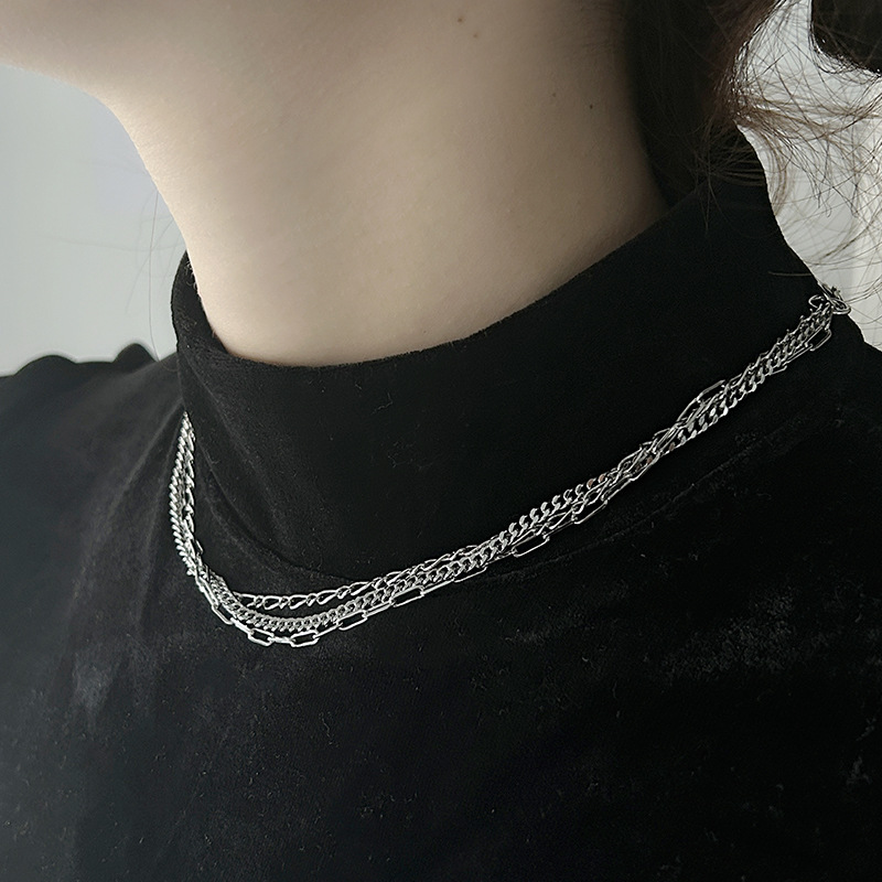 Flerskiktad kedja halsband smycken för kvinnor guld_voghion.com