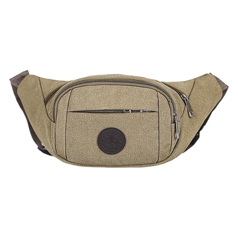 Factory direct new men's canvas sports waist bag women's leisure fashion large capacity storage cash register waist bag