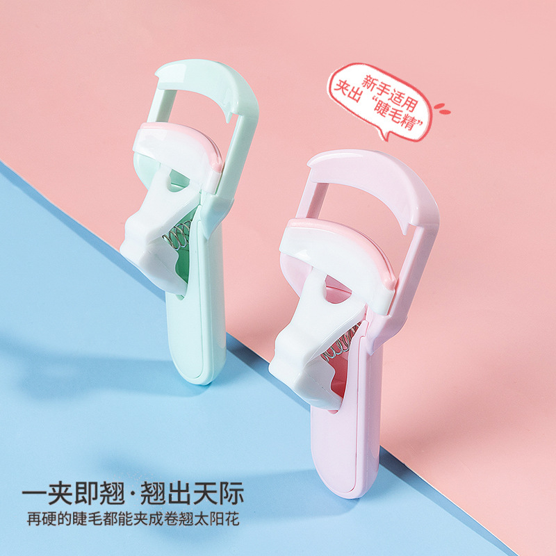 En stock fábrica al por mayor de plástico rizador de pestañas rizador de conformación portátil almohadilla de goma principiante prensa-tipo rizador de pestañas