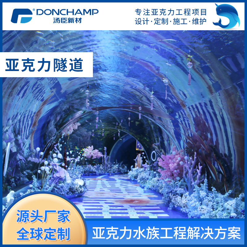 汤臣定制亚克力隧道大型亚克力海洋馆水族馆项目设计施工安装