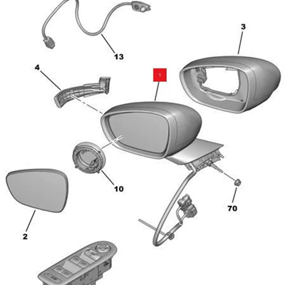 Rearview mirror/rearview mirror – Assembly 9672945280 9672945380