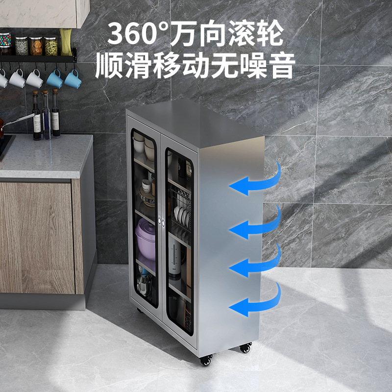 不鏽鋼廚房碗櫃多功能櫥櫃家用多層鍋具收納櫃餐邊櫃可移動置物櫃