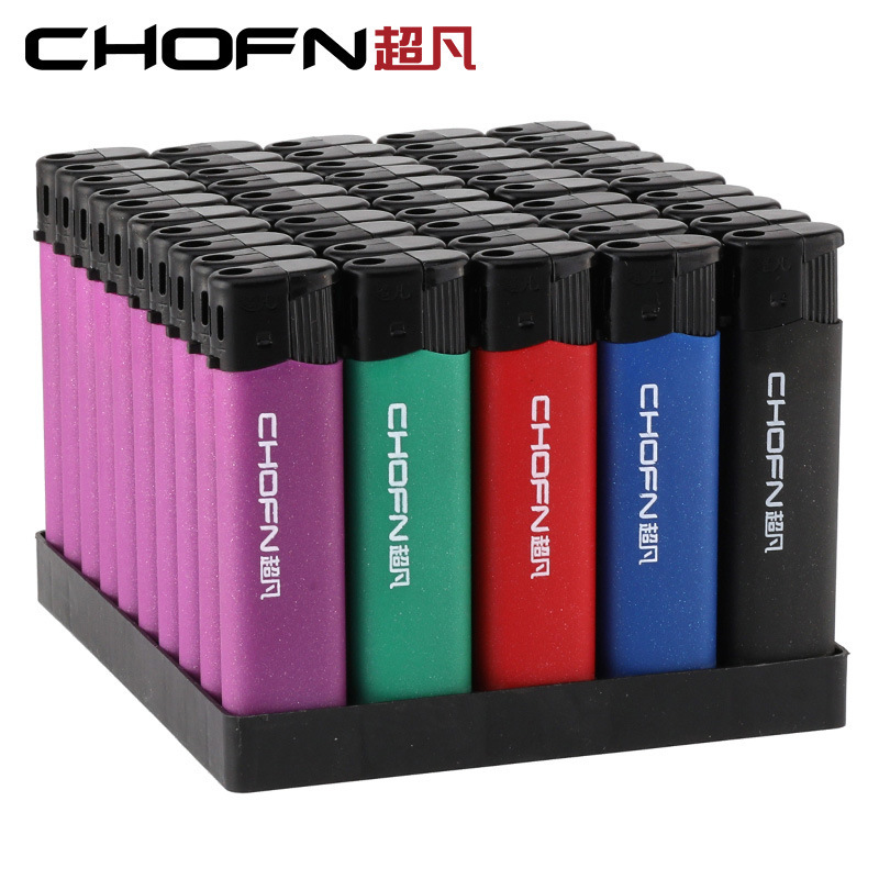 Trade Disposable Lighters Open Flame 50 Pieces Whole Box Batch Personalized Creative Advertising Printing Logo Supermarket Wholesale