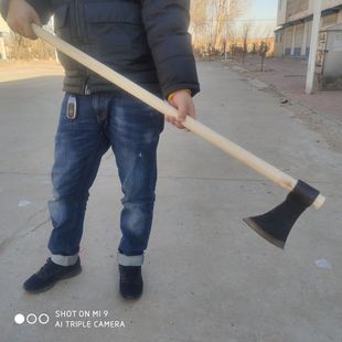 Old-fashioned forging wood chopping board axe tool large axe cutting wood axe cutting and digging tree roots rail steel factory outlet