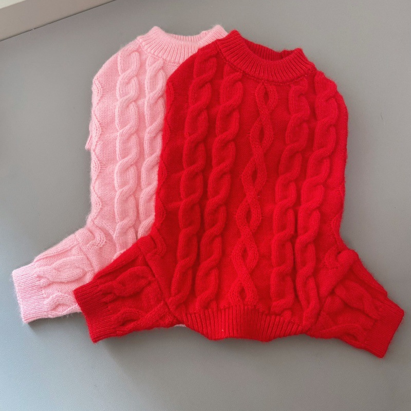 Herbst und Winter neues Haustier vierbeiniger gestrickter warmer Pullover Hund kleiner und mittelgroßer Schnauzer Bichon Pomeranian Corgi Hut
