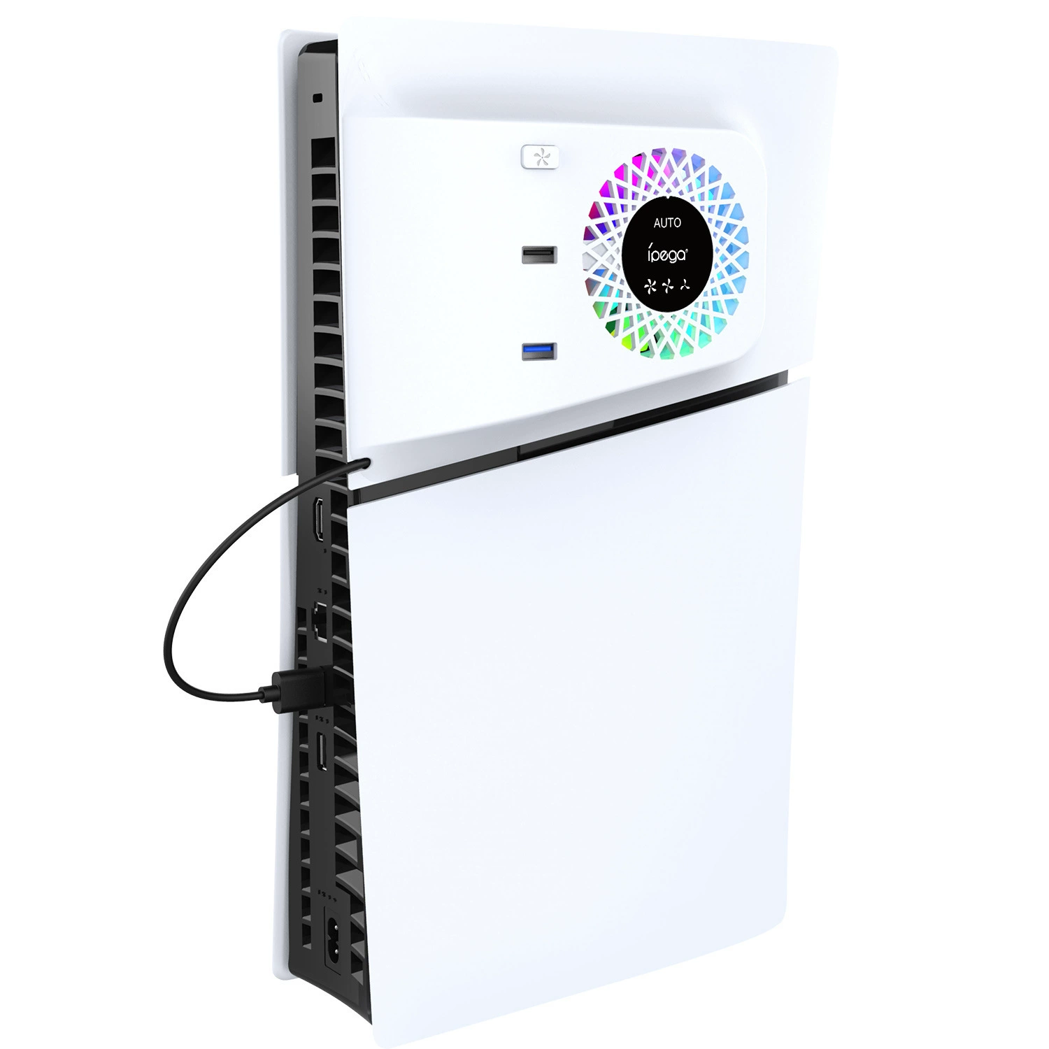 PS5SLIM игровая консоль боковой подсветки световая охлаждающая крышка для PS5SLIM хост интеллектуальное управление температурой теплоотводник вентилятор крышка
