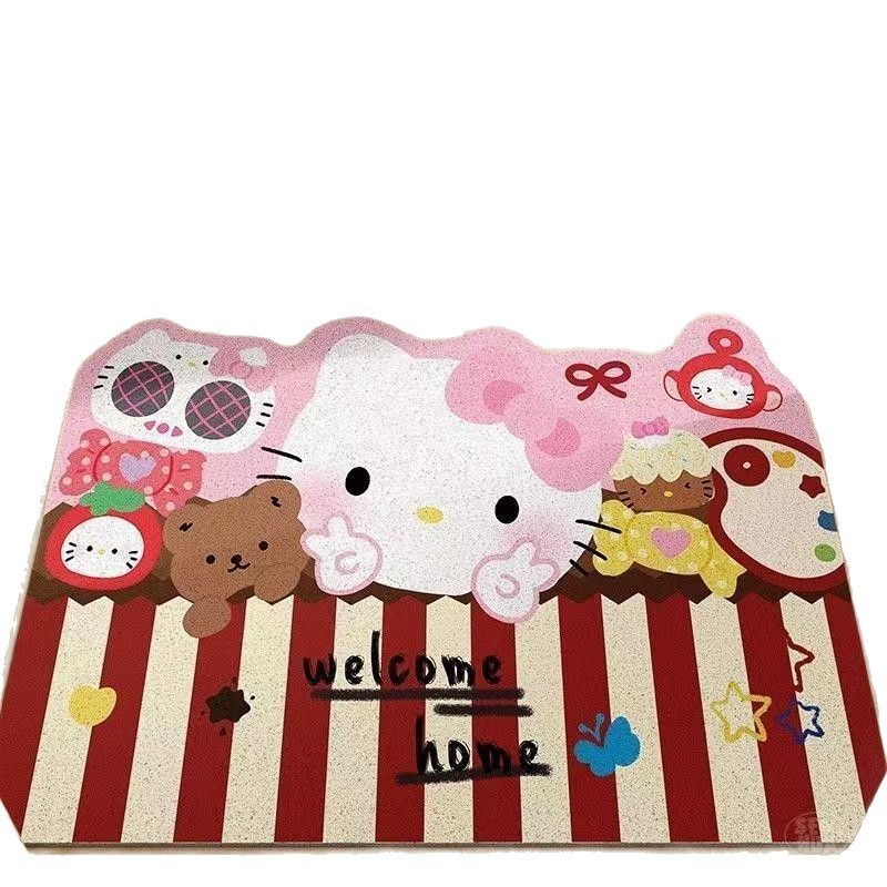 HelloKitty入户门地垫进门除尘蹭土脚垫玄关耐磨可裁剪丝圈脚垫子|undefined