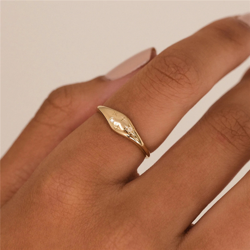 5g Weight Zircon Inlay Material Rings Classification 6, 7, 8 Ring Size 1 Piece Quantity Daily Occasion 925 Sterling Silver Material Star Pattern Couple Gender Inlay Design Fashion Style 925 Sterling Silver Zircon Rings Star 5