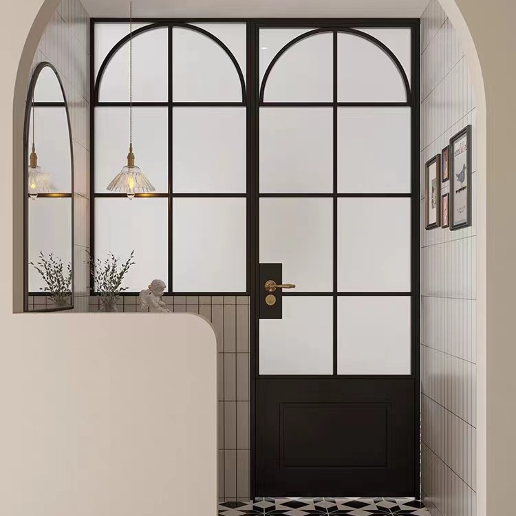 门联窗法式复古平开门卫生间玻璃门厕所卫厨房铝合金门连窗