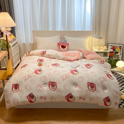 miki soy bean quilt type A knitted cotton 3D bean velvet quilt children's winter quilt nap quilt cartoon quilt can be customized to thicken
