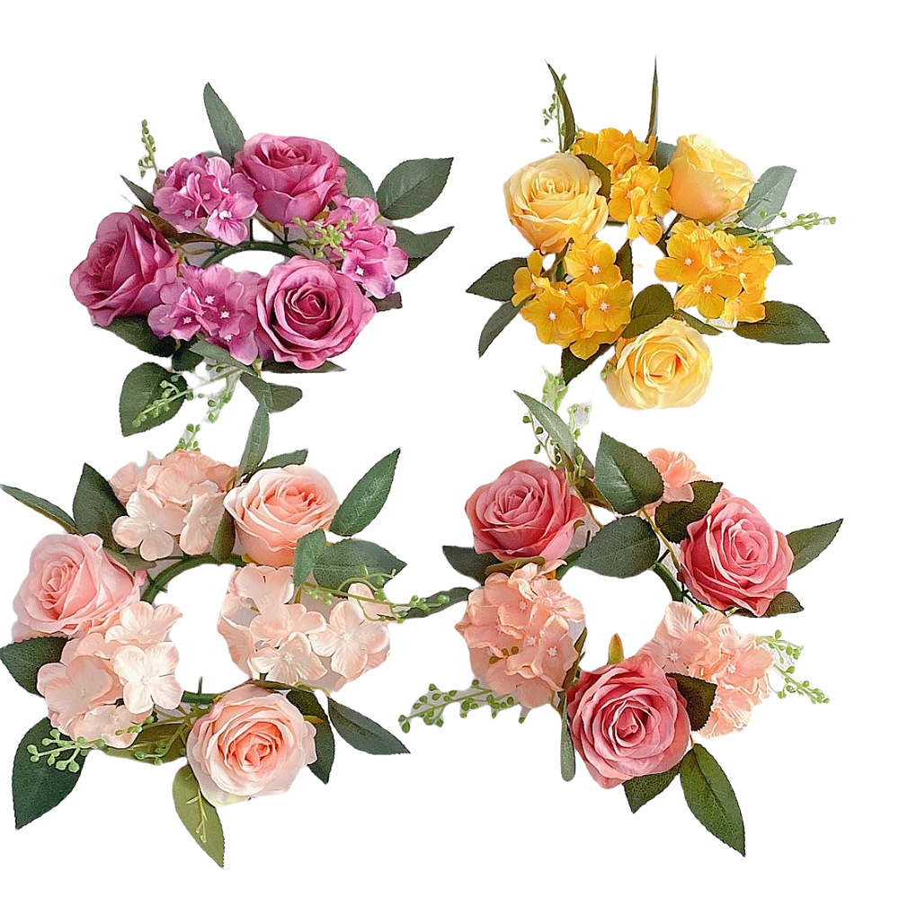 Estilo Europeo artificial Rose Garland 20CM Garland Candelabro de Navidad decoración ventana apoyos mesa de comedor decoración de la boda flor falsa