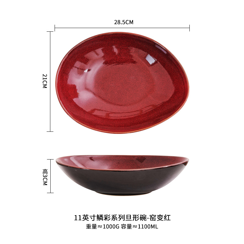 Horno de cerámica creativa en forma especial tazón grande tazón de fruta tazón de postre ensalada de verduras tazón de sopa tazón de fideos tazón de arroz Hotel