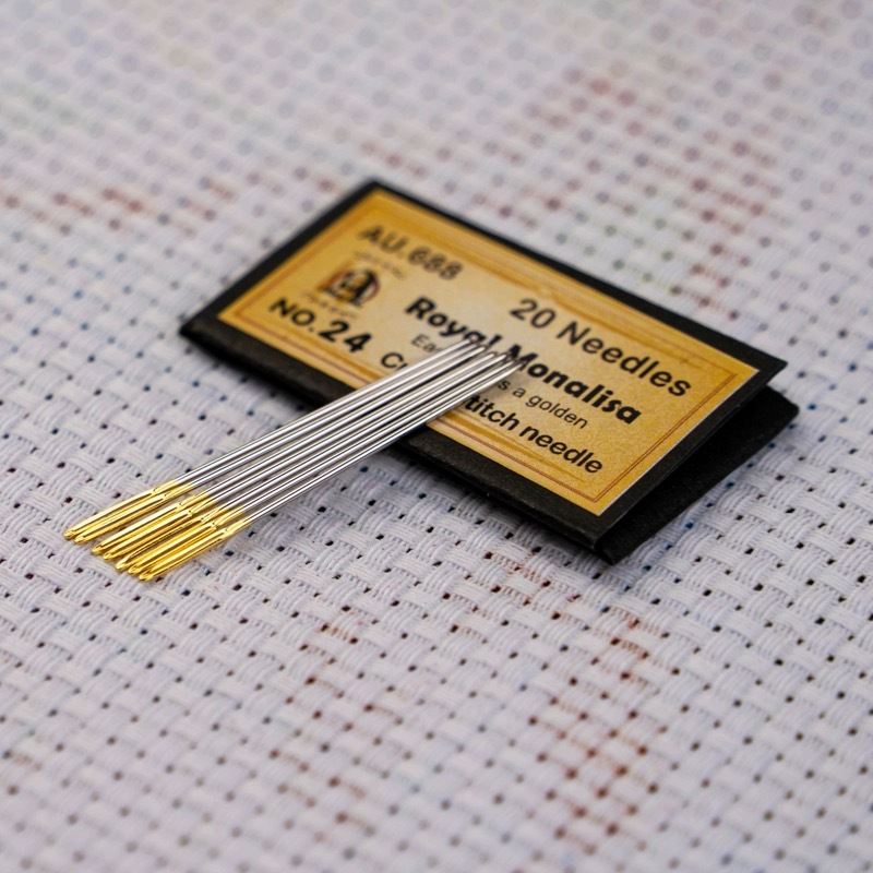 蒙娜丽莎金尾针十字绣德针法针圆头针纯头针绣花针24/22号中格3股