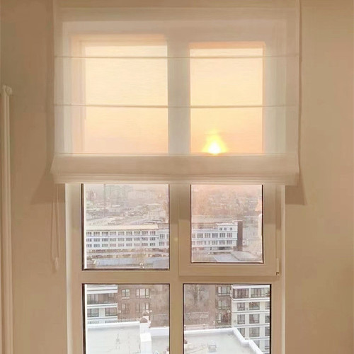 444Z Batch Modern Light Luxury Textured Electric Roman Curtain, Lift-and-Lower Blind, Dreamy Sunshade Short Curtain, Roller Blind with Track