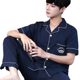 100% Pure Cotton Pajamas Men's Spring and Autumn Thin Summer Home Clothes All Cotton Short-sleeved Spring and Summer Home Clothes for Going Out