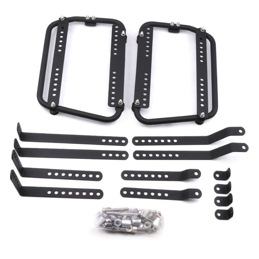 Motocicleta universal caja lateral soporte adecuado para Kawasaki Yamaha Suzuki Honda motocicleta aleación de aluminio caja lateral marco