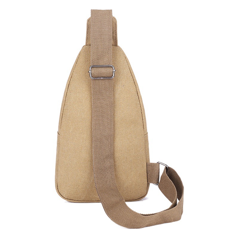 【】Multi-Layered Multi-Pocket Large-Capacity Men's Chest Bag, Canvas, Wear-Resistant, Cross-Body Chest Bag, Lightweight Crossbody Bag