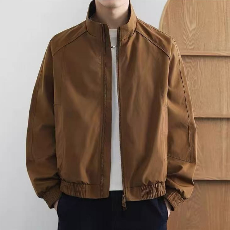 Trendy American retro workwear stand-up collar flight jacket for men, 2026 autumn and winter new style, loose and versatile men's jacket Trendy American retro workwear stand-up collar flight jacket for men, 2026 autumn and winter new style, loose and versatile men's jacket
