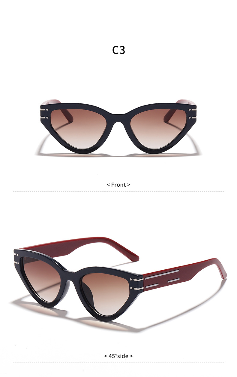 Hip-hop Ac Cat Eye Triangle Full Frame Women's Sunglasses display picture 3