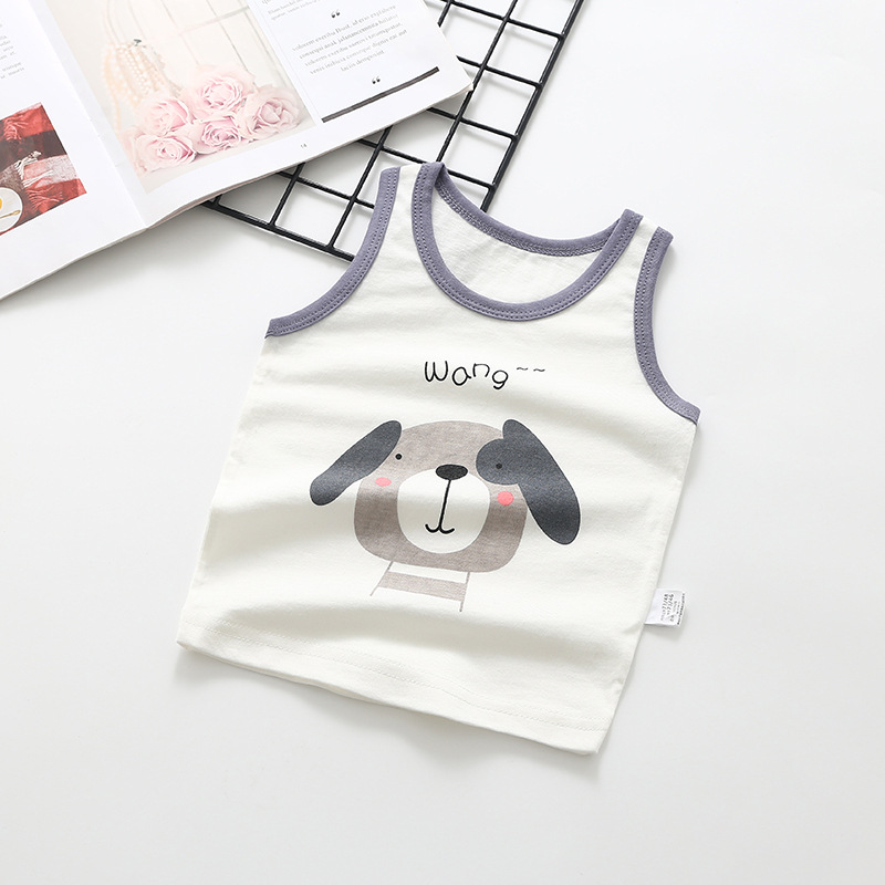 Baby summer sleeveless top vest pure cotton base layer sweat-absorbent toddler underwear tank top trendy