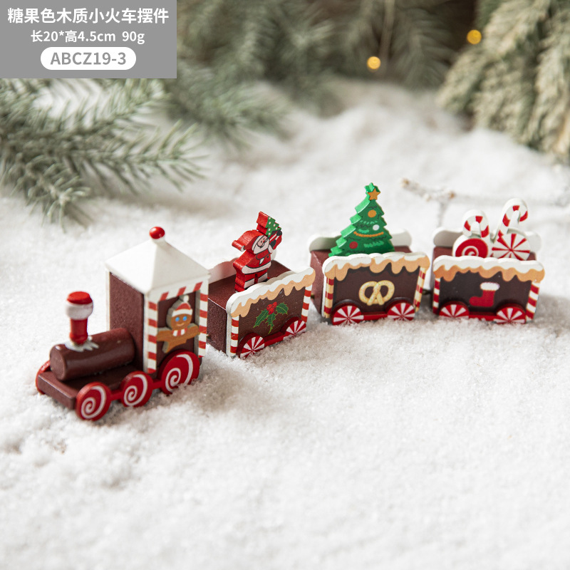 Hong Kong Heng regalo de Navidad de madera pintado tren decoración joyería creativa decoración vacaciones diseño