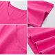 Rose Red Shoulder Short-sleeved Women's T-shirt Summer V-neck Top Slim-fit Slimming Waist Summer 2025 New Women's Half-sleeved