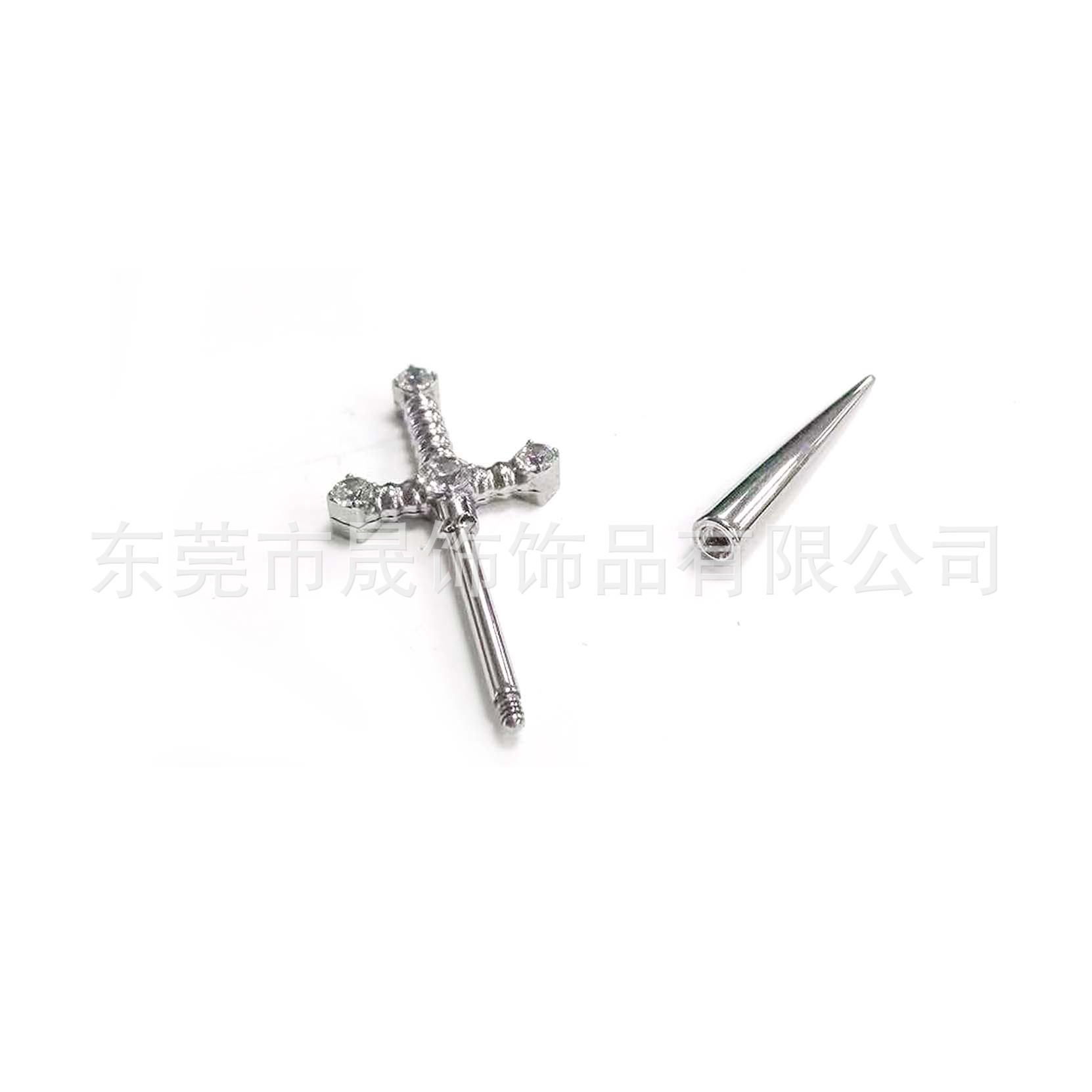 F136 Titanium Alloy 圣剑 Ear Stud Studded 5A Cubic Zirconia Tragus 钉恶魔钉G23 Titanium Internal Thread Piercing Jewelry